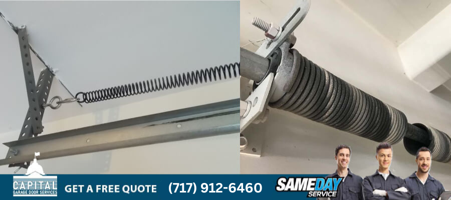 torsion spring and extension spring garage doors